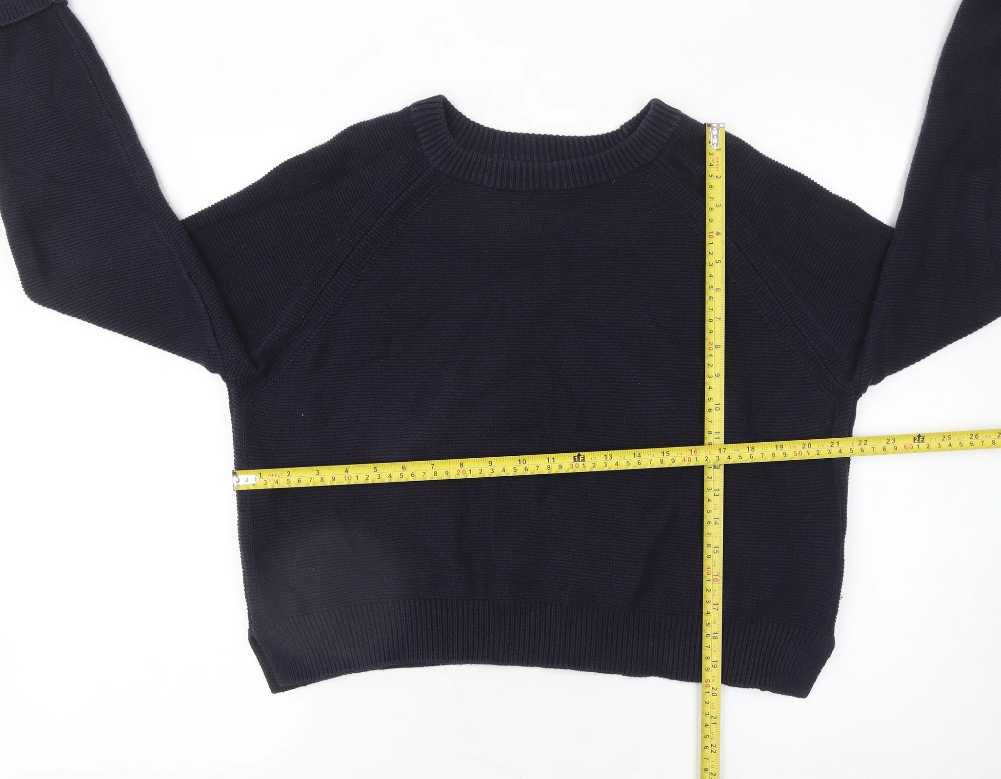 French Connection Women’s Blue Cotton Crew Neck Jumper XL - Image 2