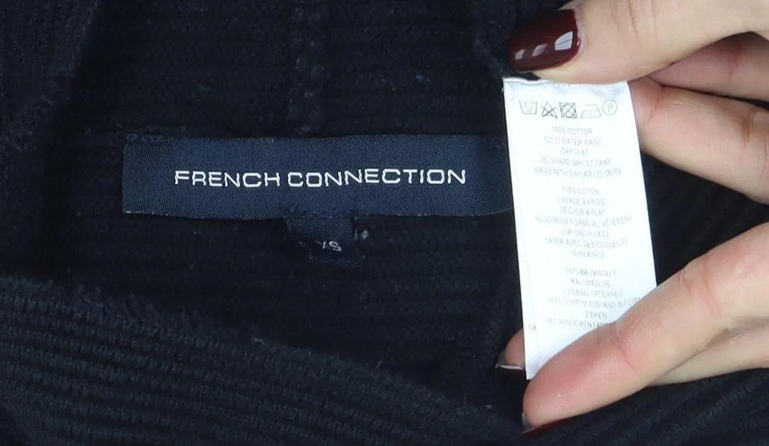French Connection Women's Black Knit Mock Neck Tunic Top Size S - Image 4