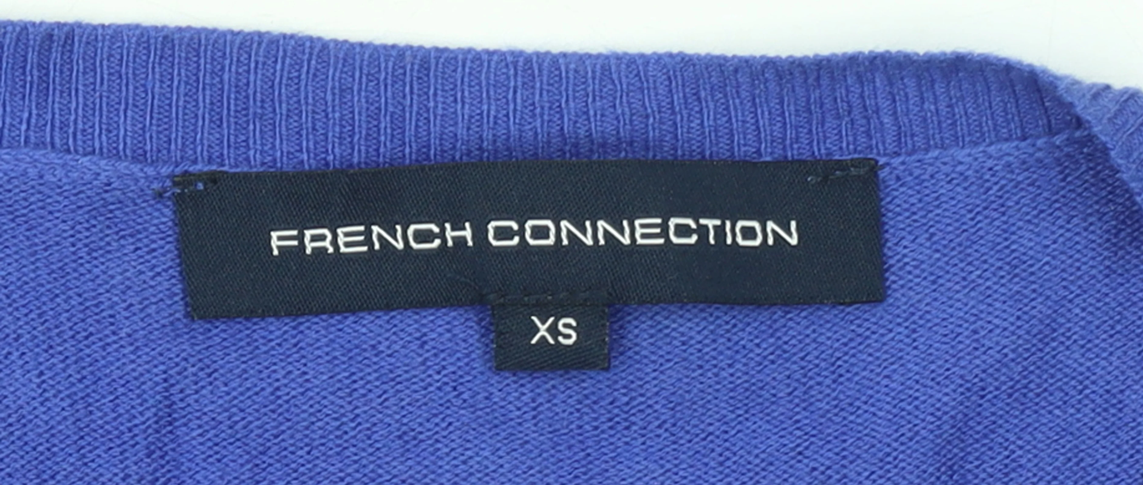 French Connection Women's Blue Cardigan XS Crew Neck Knit - Image 4