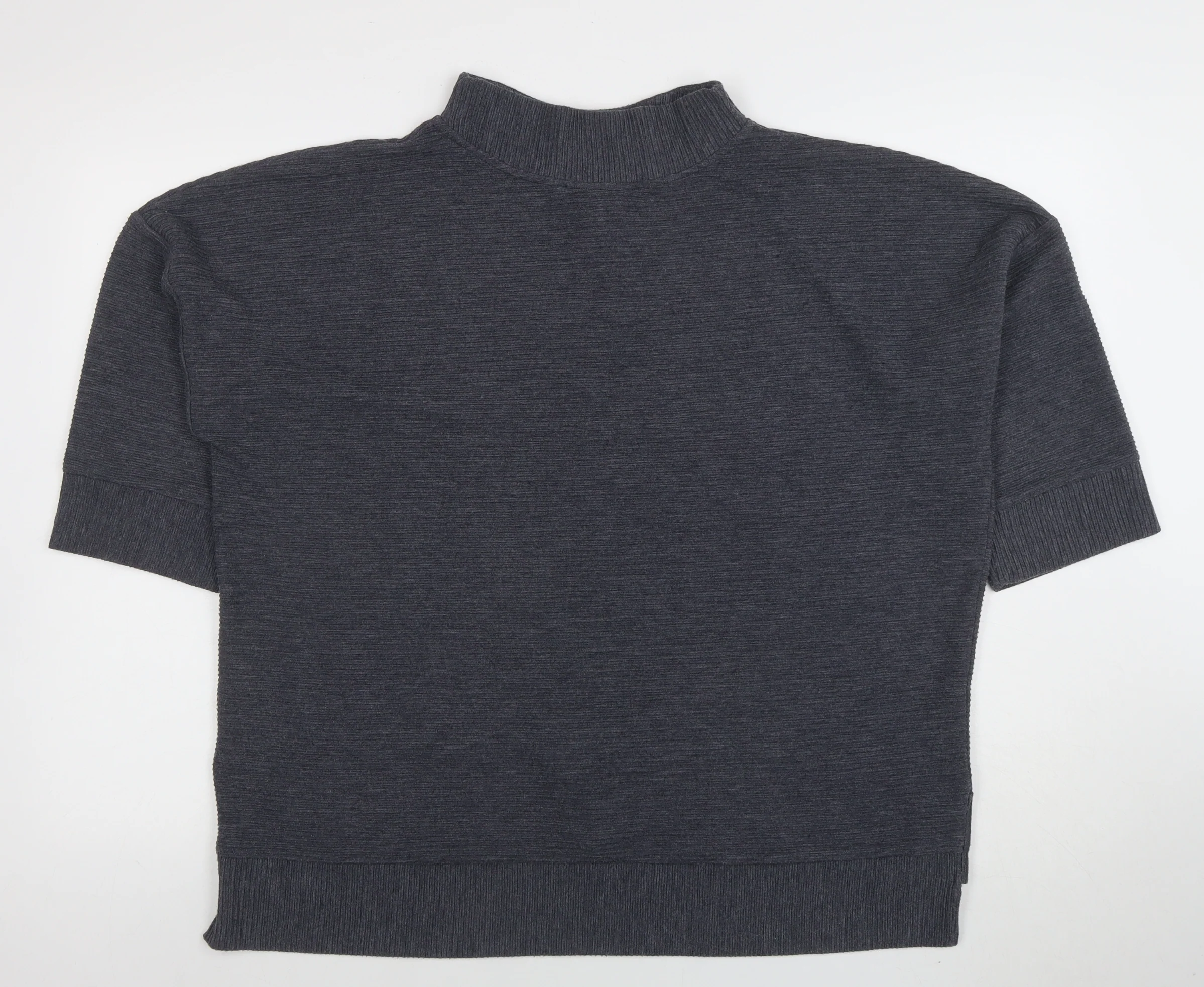French Connection Women's Grey Mock Neck Short Sleeve Pullover Jumper M