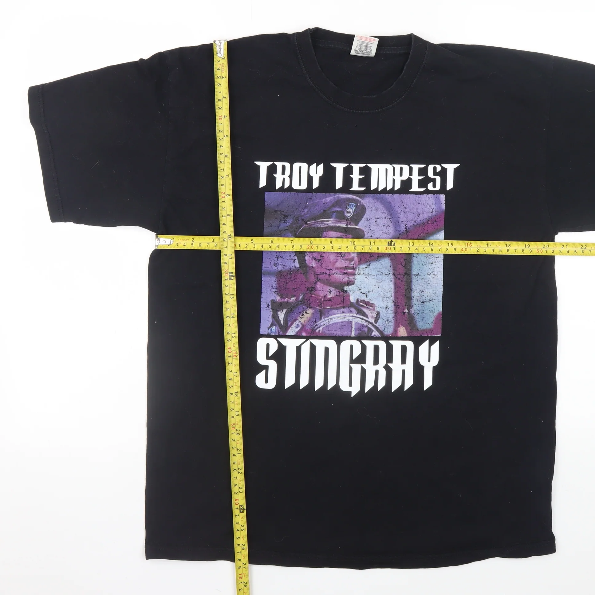 Fruit of the Loom Men’s Black L Retro Stingray Troy Tempest T-Shirt - Image 2