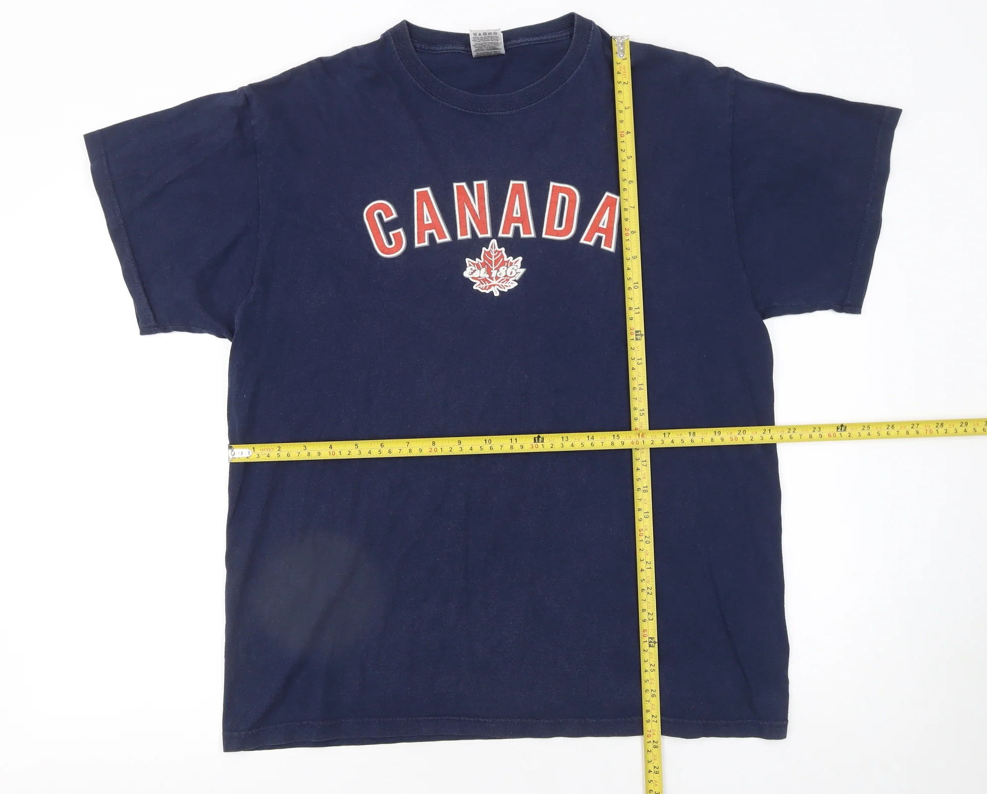 Fruit of the Loom Men's Blue Canada Graphic Cotton T-Shirt XL - Image 2