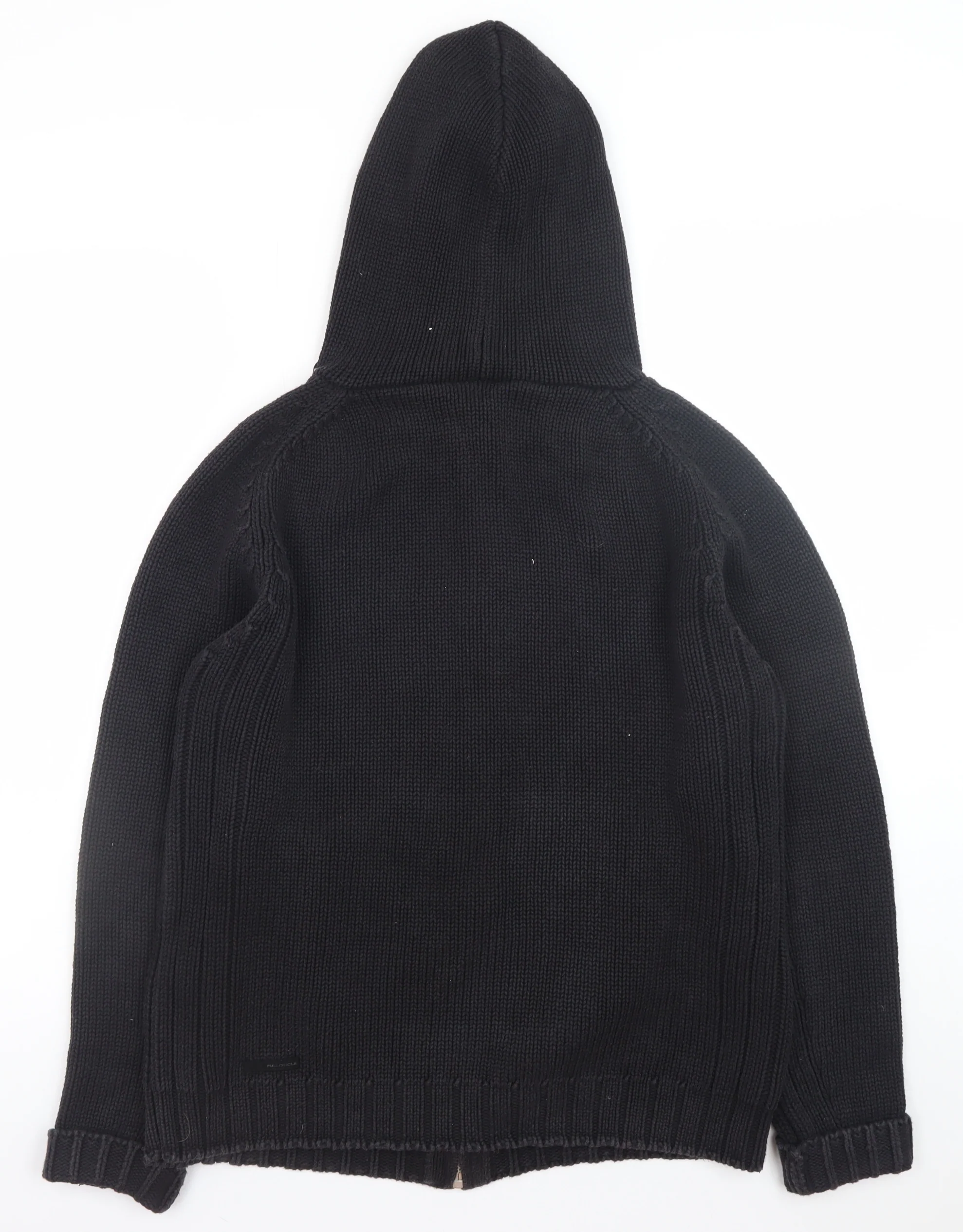 Full Circle Men's Black Cotton Hooded Full Zip Jumper Size L - Image 3