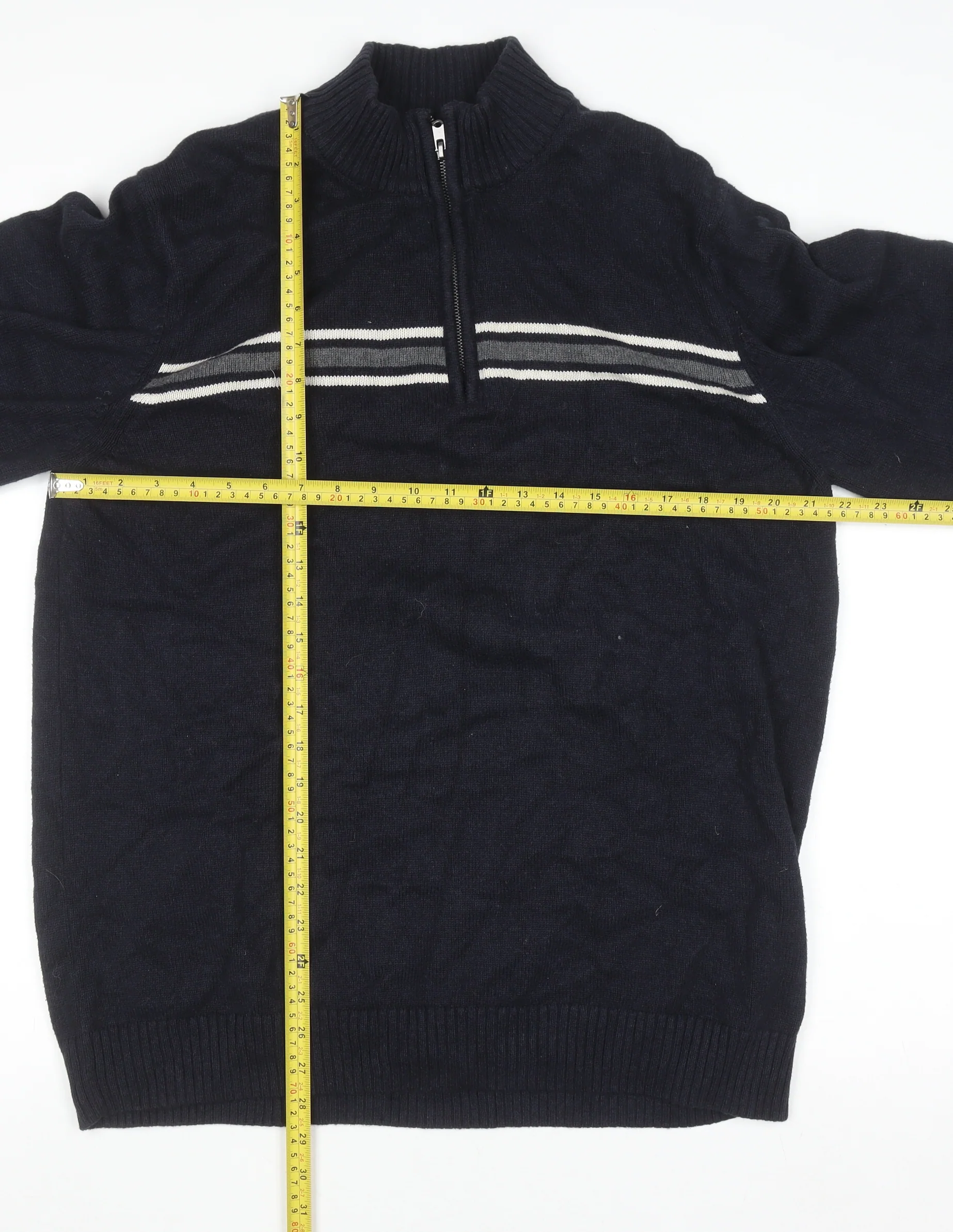 G.H. Bass & Co. Men's Blue Cotton 1/2 Zip Jumper Size L - Image 2