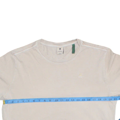 G-Star RAW Men's Beige L Crew Neck Cotton T-Shirt - Image 3