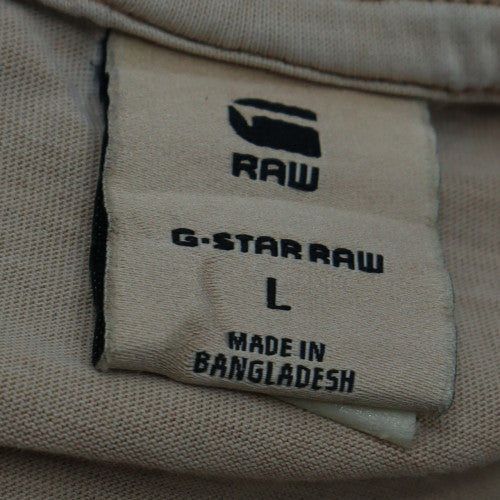 G-Star RAW Men's Beige L Crew Neck Cotton T-Shirt - Image 6