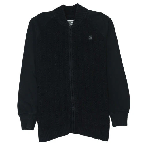 G-Star Raw Men's Black L Basic Full Zip Knit Jacket Size L