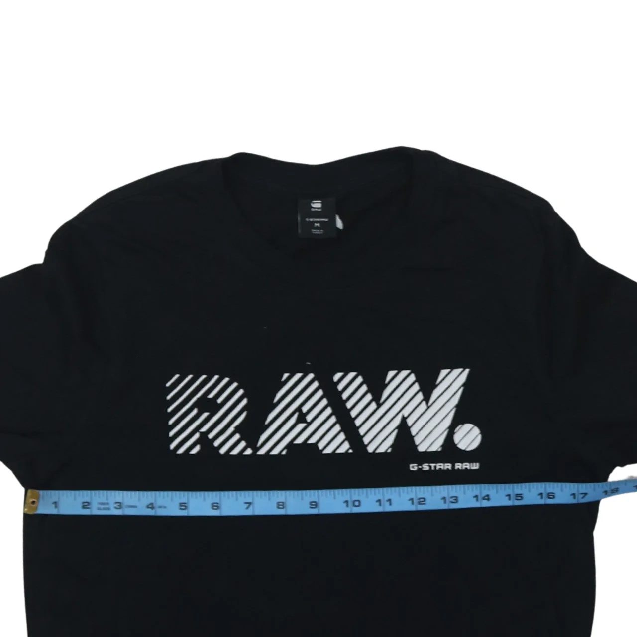 G-Star RAW Men's Black Slim Fit Graphic Logo T-Shirt Size M - Image 3