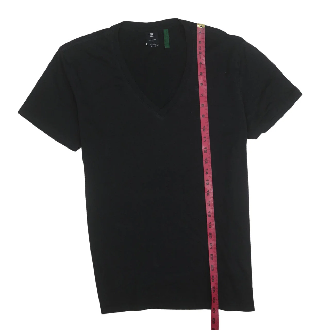 G-Star RAW Men's Black V-Neck Cotton Blend T-Shirt M - Image 3
