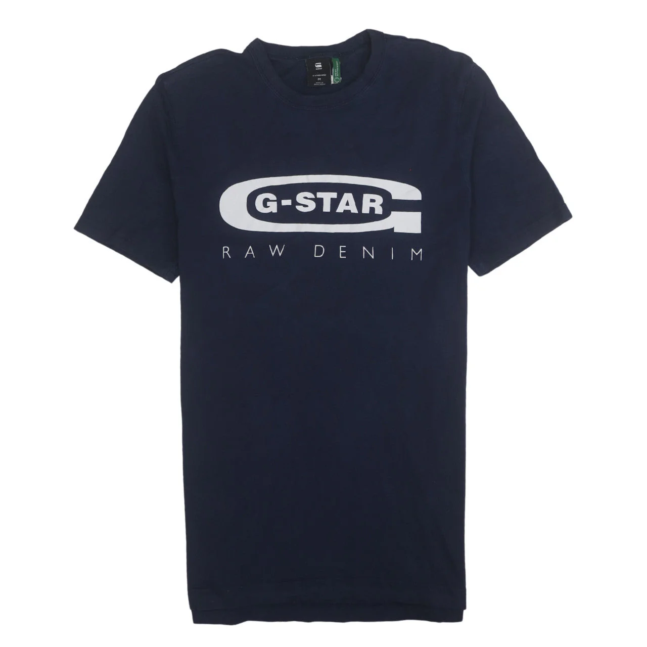 G-Star Raw Men's Blue Graphic Logo Cotton Crew Neck T-Shirt M