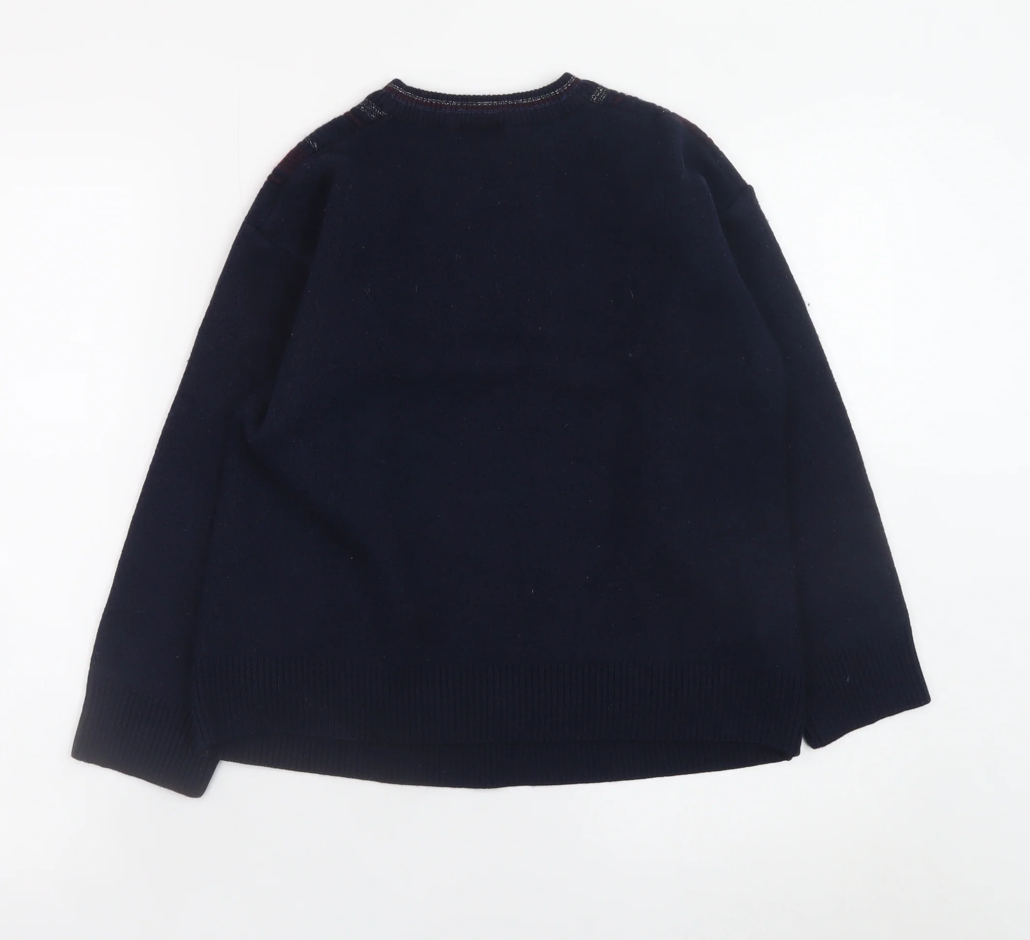 Gabicci Boys Navy Striped Pullover Jumper XL Merino Wool Acrylic Blend - Image 3