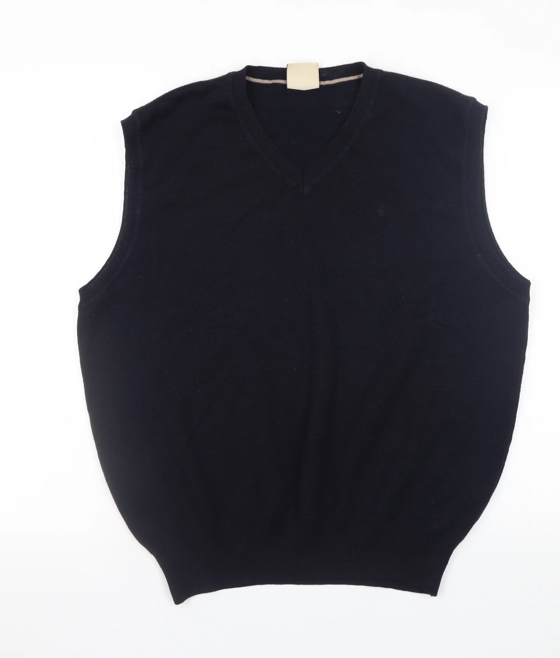 Gabicci Collezione Men's Black Wool V-Neck Sleeveless Vest XL