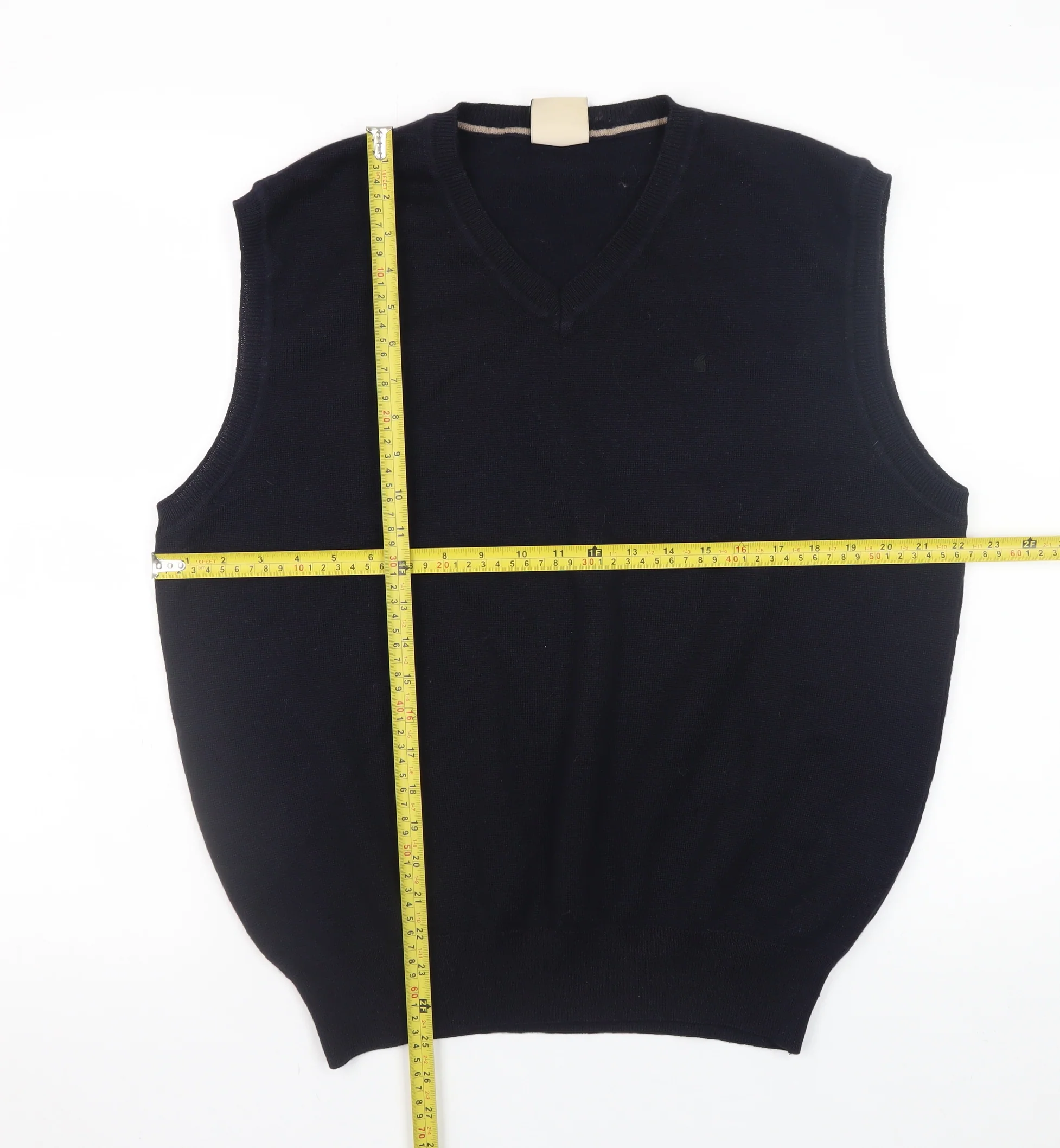 Gabicci Collezione Men's Black Wool V-Neck Sleeveless Vest XL - Image 2