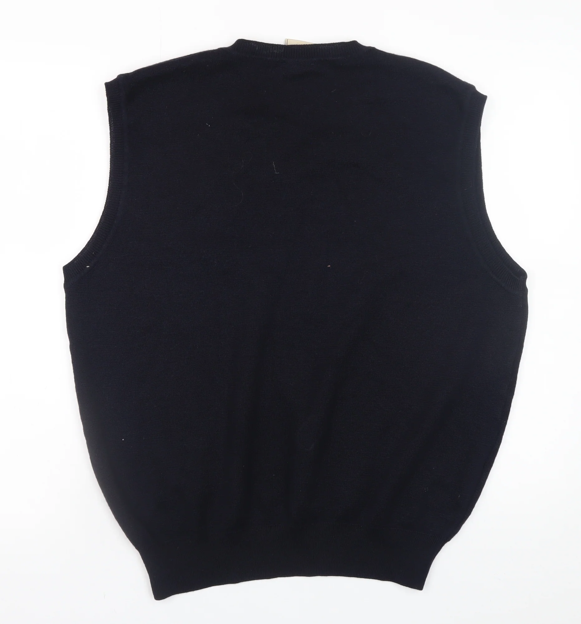 Gabicci Collezione Men's Black Wool V-Neck Sleeveless Vest XL - Image 3