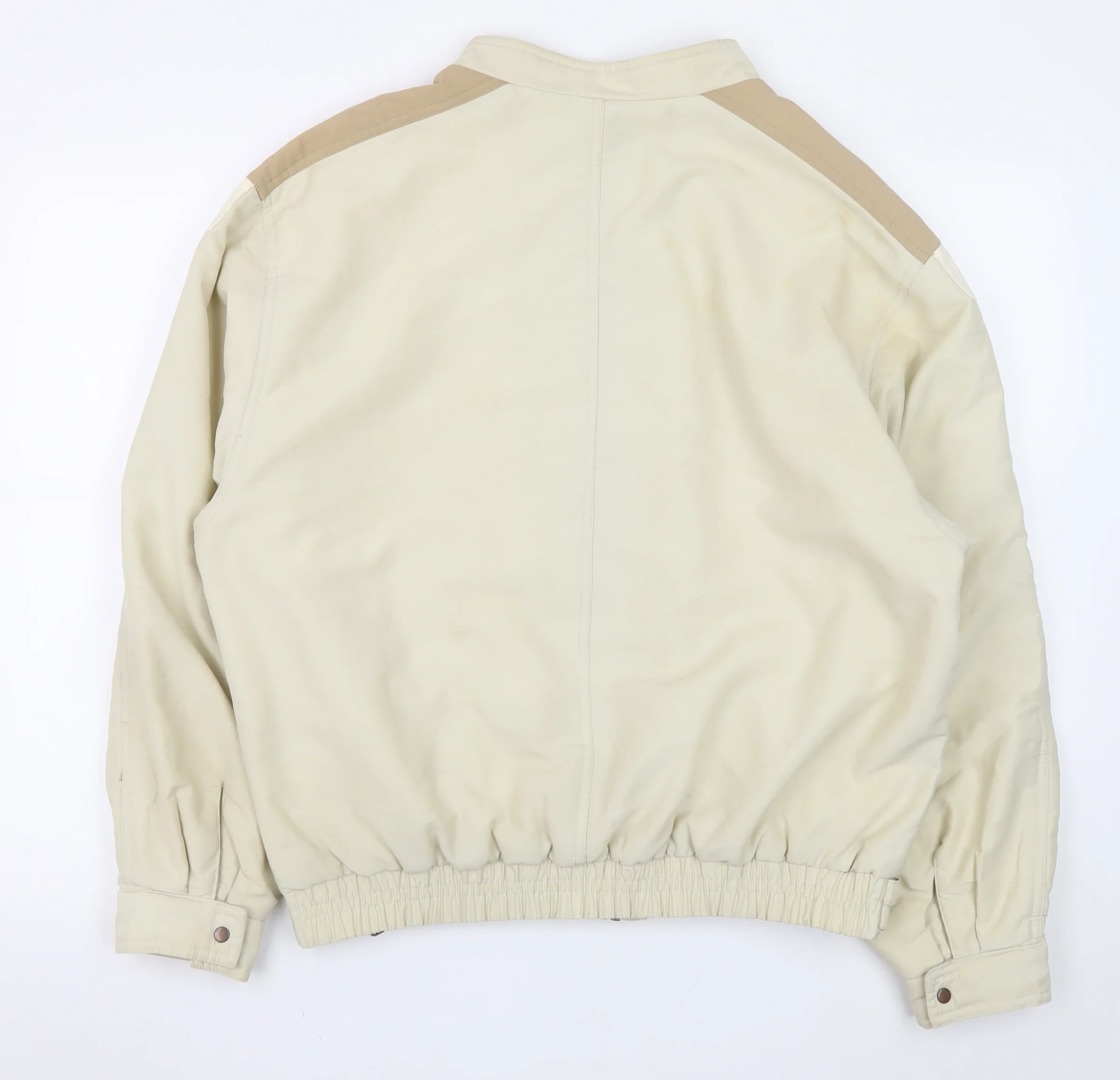 Galaxy Womens Beige XL Bomber Jacket Cotton Blend Zip Buckle Casual - Image 3