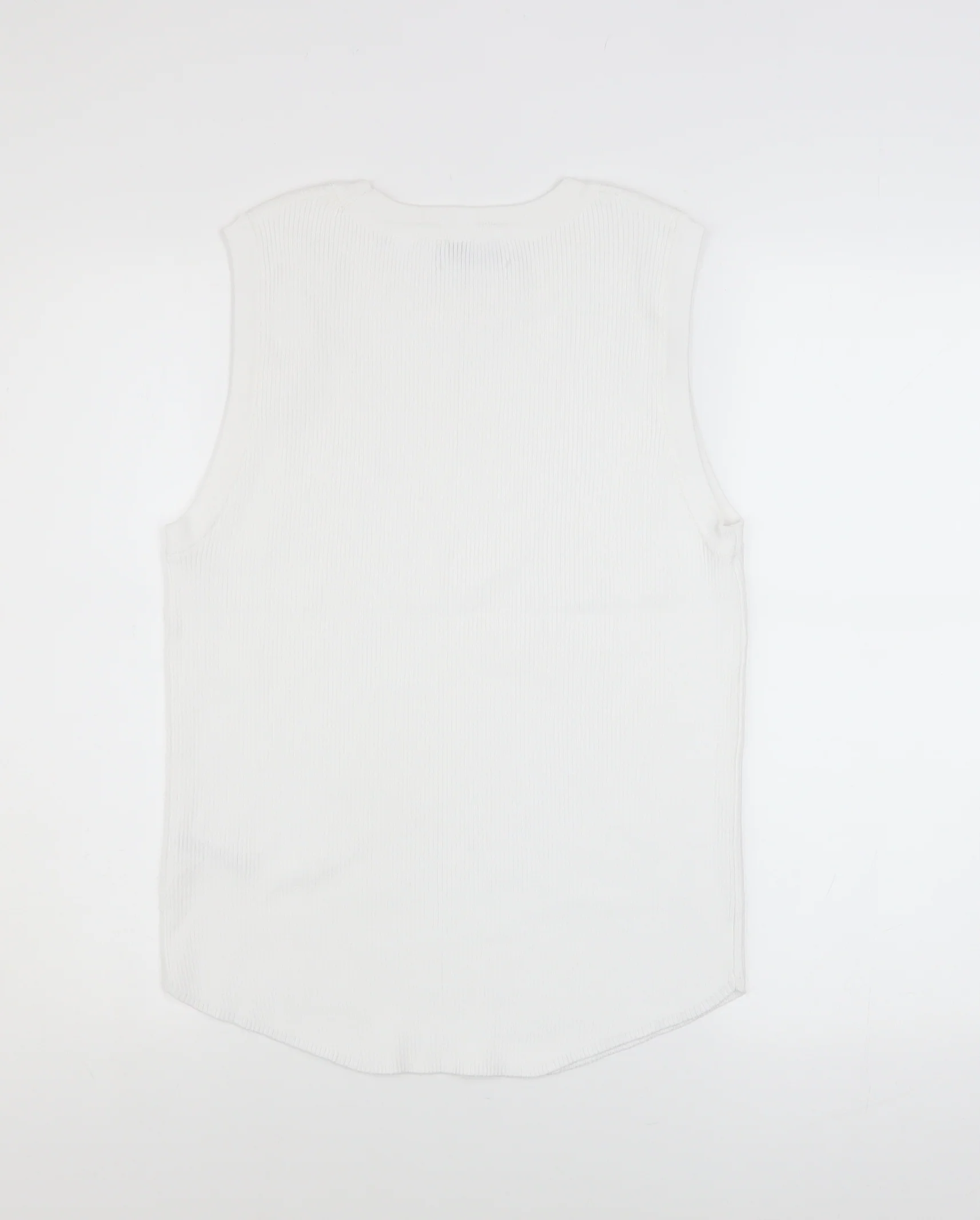 Gallery Women’s White Knit Tank Top XL Basic Sleeveless - Image 3