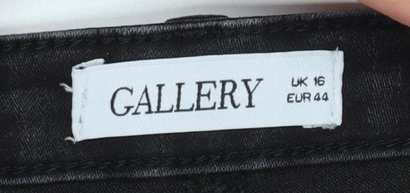 Gallery Womens Black Skinny Jeans Size 16 Stretch Denim - Image 4