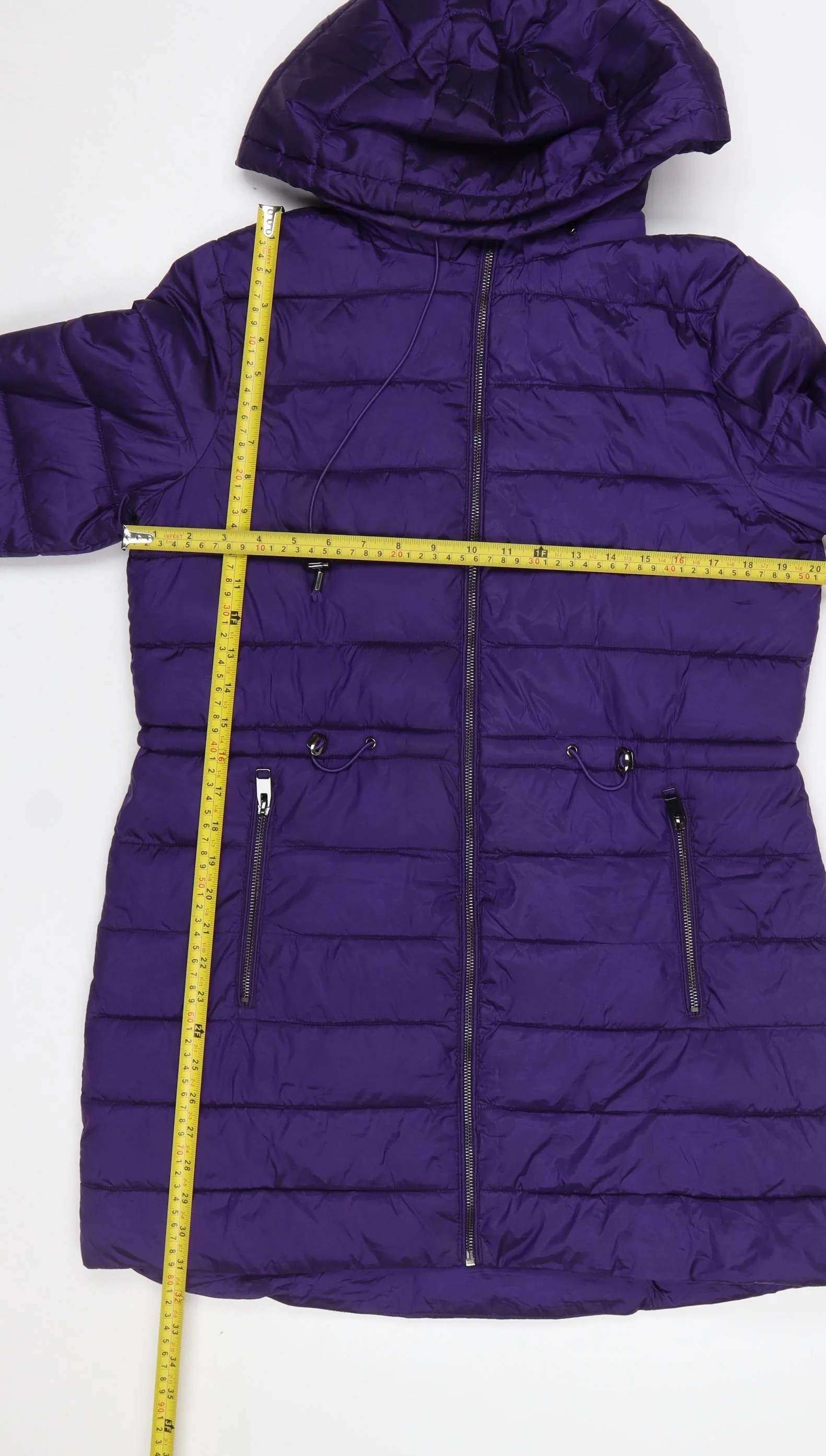 Gallery Women's Purple Long Hooded Puffer Coat Size 14 - Image 2