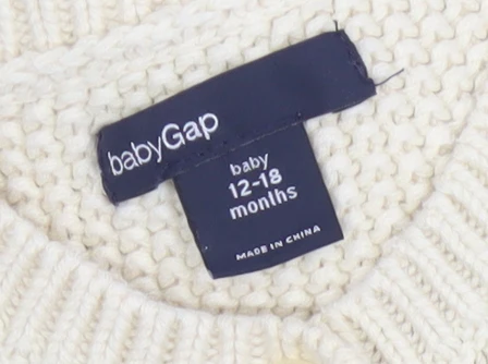 Gap Baby Ivory Cable Knit Cotton Cardigan 12-18 Months Unisex - Image 4