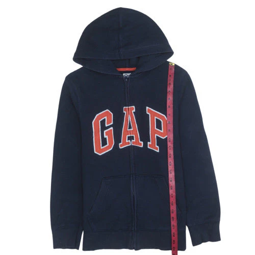 GAP Boys Blue Full Zip Fleece Hoodie 14-15 Years Logo Front Sweatshirt - Image 2
