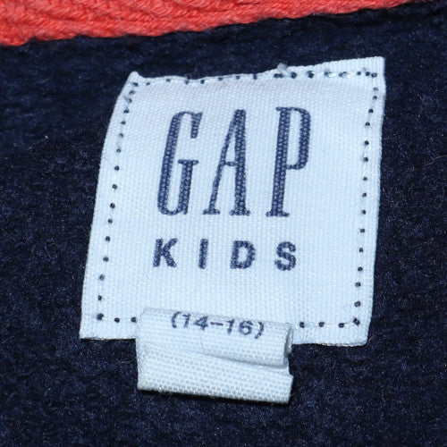 GAP Boys Blue Full Zip Fleece Hoodie 14-15 Years Logo Front Sweatshirt - Image 6