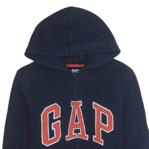 GAP Boys Blue Full Zip Fleece Hoodie 14-15 Years Logo Front Sweatshirt - Image 8