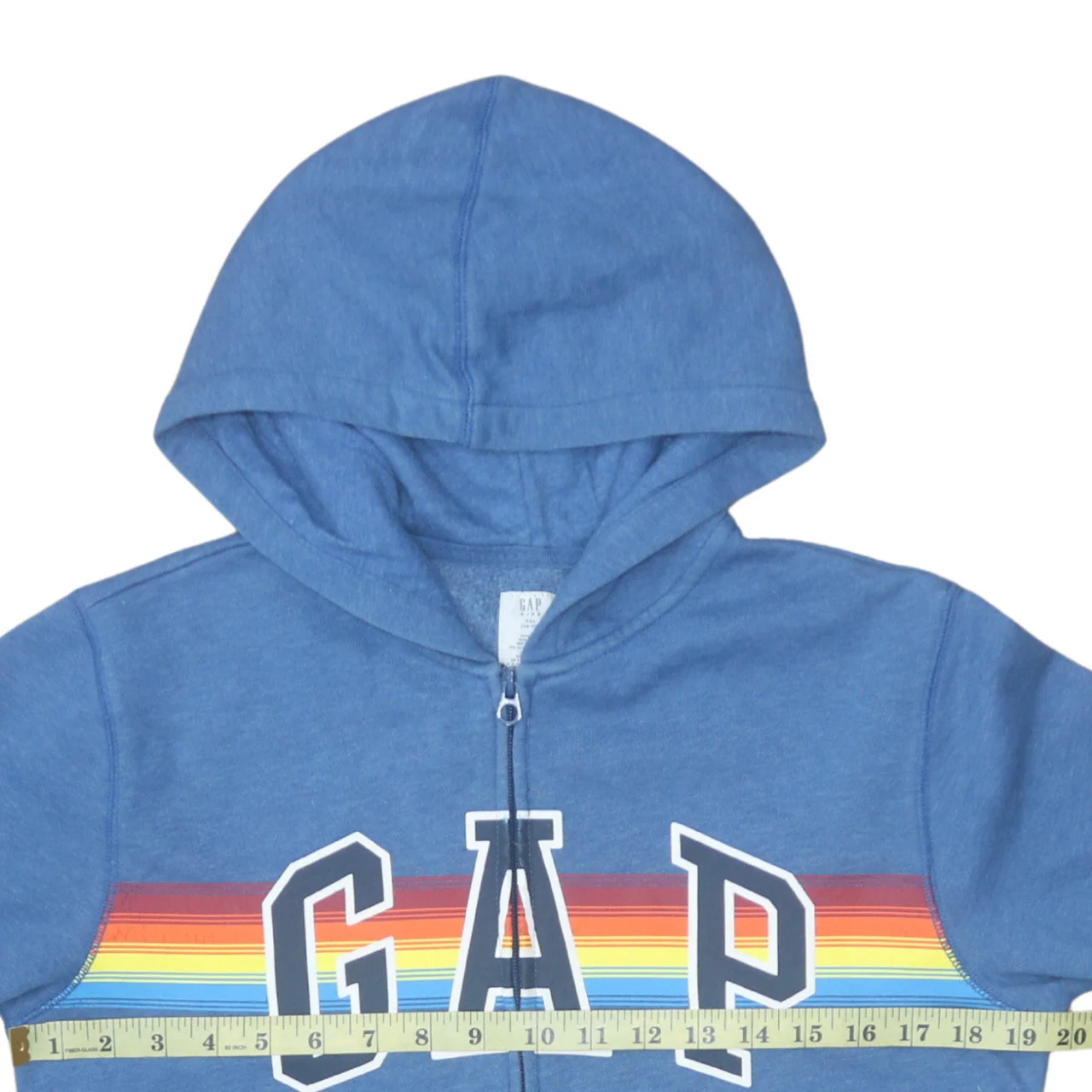 GAP Boys Blue Full Zip Hoodie 14-16 Years Logo Fleece Sweatshirt - Image 2