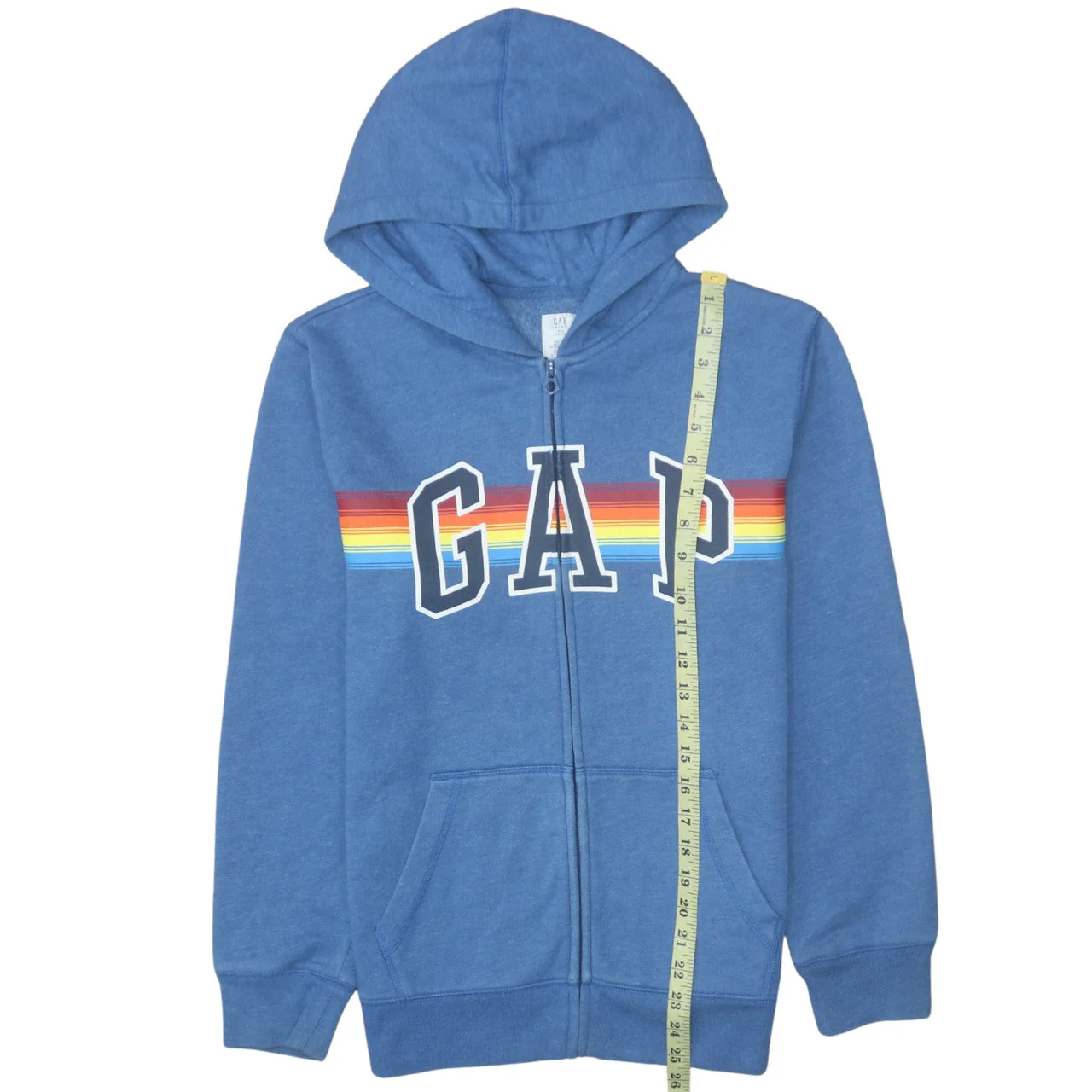 GAP Boys Blue Full Zip Hoodie 14-16 Years Logo Fleece Sweatshirt - Image 3
