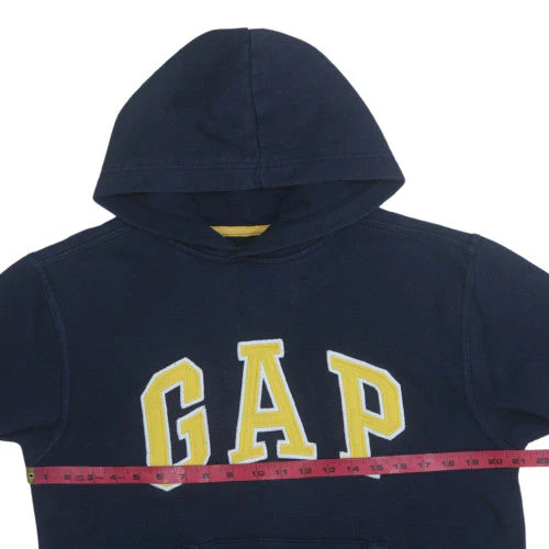 GAP Boys Blue XL Pullover Fleece Hoodie with Yellow Logo - Image 2