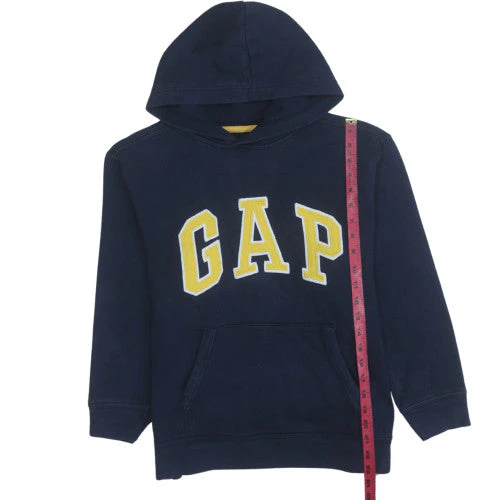 GAP Boys Blue XL Pullover Fleece Hoodie with Yellow Logo - Image 3