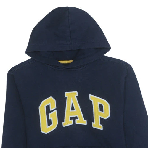 GAP Boys Blue XL Pullover Fleece Hoodie with Yellow Logo - Image 7