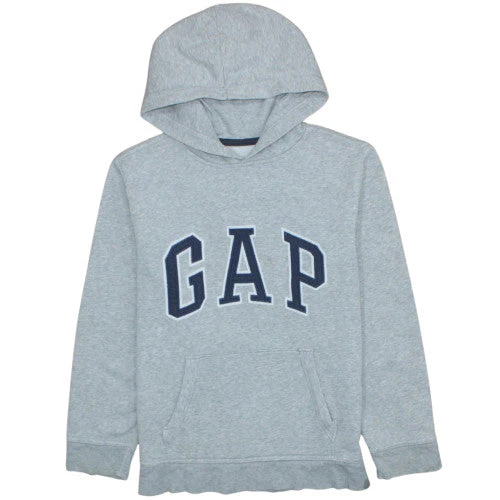 GAP Boys Grey Pullover Hoodie Size 14-16 Years Fleece Logo Sweatshirt
