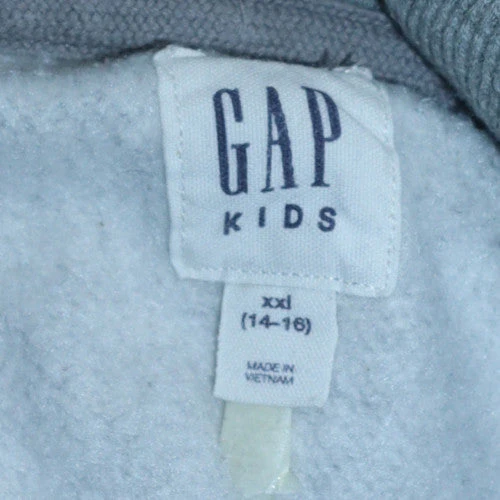 GAP Boys Grey XXL Full Zip Hoodie with Logo Embroidery - Image 6