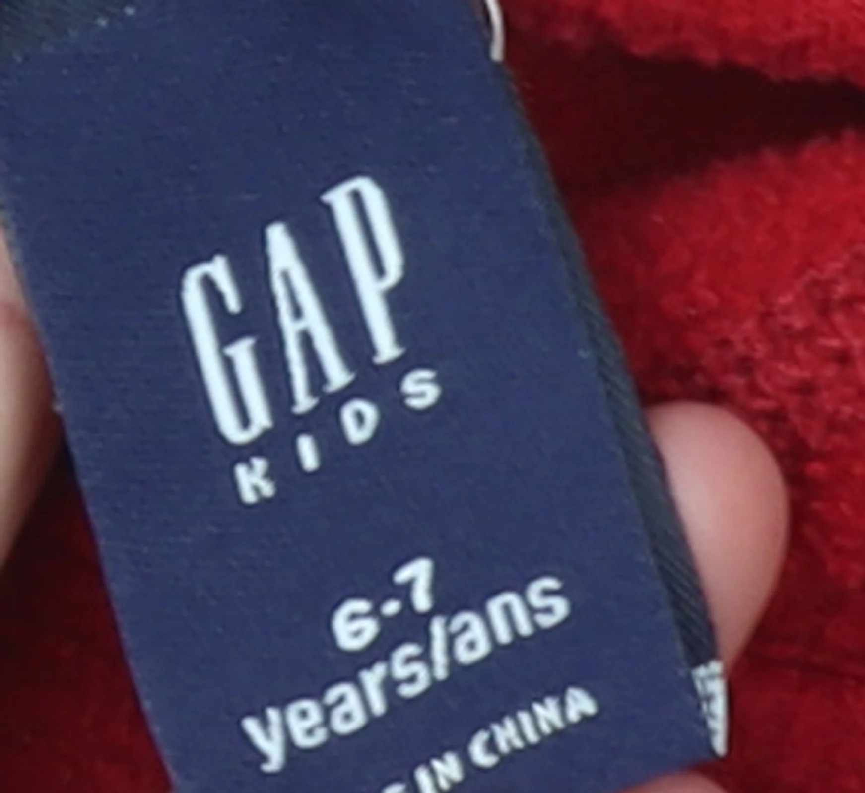 GAP Boys Red Fleece Pullover Hoodie 6-7 Years with Logo Front - Image 4