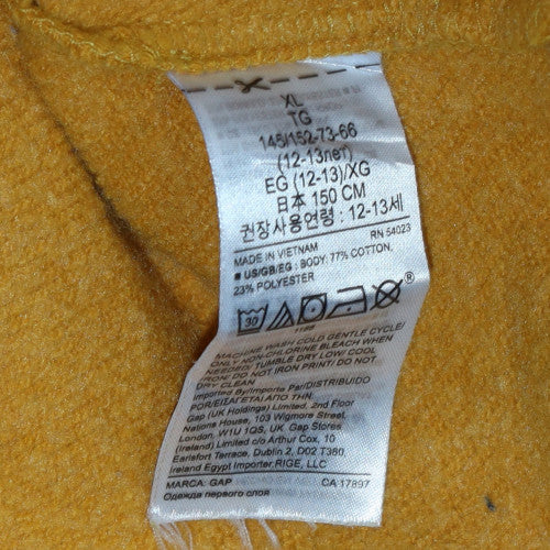 GAP Boys Yellow Crew Neck Pullover Sweatshirt XL 12-13 Years Cotton Blend - Image 6