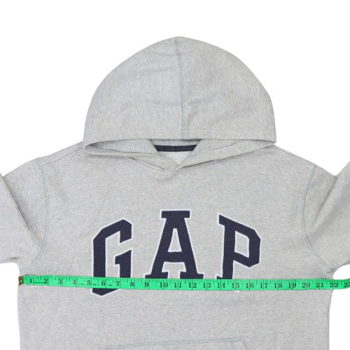 GAP Girls Grey Pullover Hoodie 2XL Fleece Logo Long Sleeve Sweatshirt - Image 2