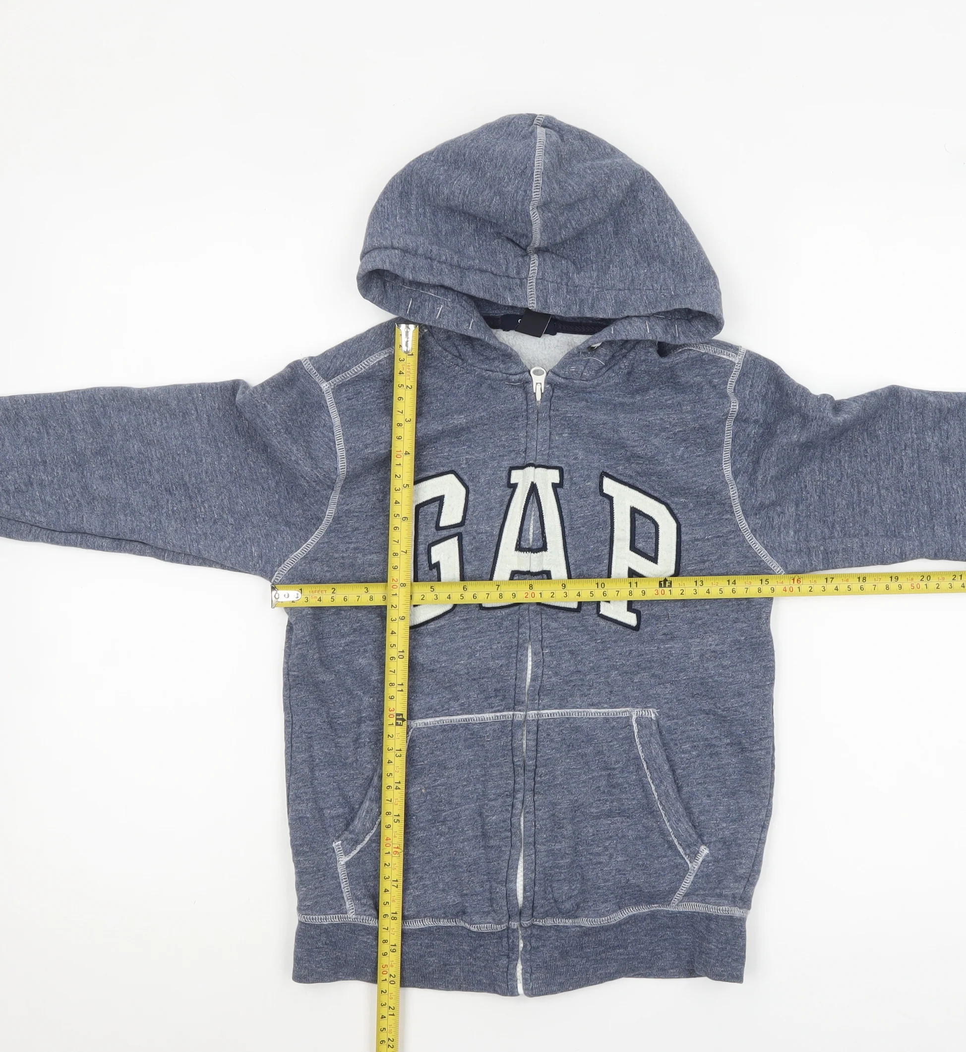 GAP Kids Boys Blue Full Zip Hoodie Size 8-9 Years 100% Cotton - Image 2