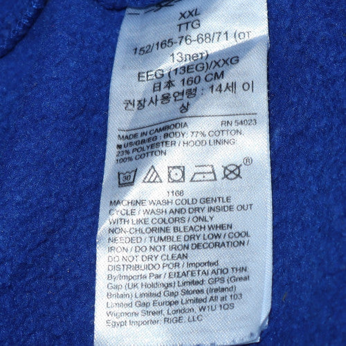 GAP Kids Boys Blue Pullover Hoodie XXL 14 Years Cotton Blend Classic - Image 6