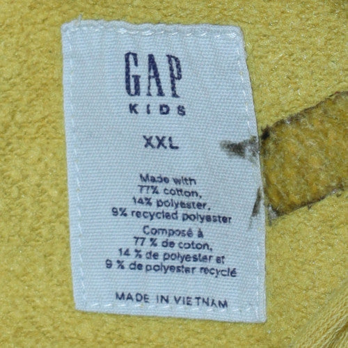 GAP Kids Boys Yellow & Grey Pullover Hoodie XXL Cotton Blend Sweatshirt - Image 5