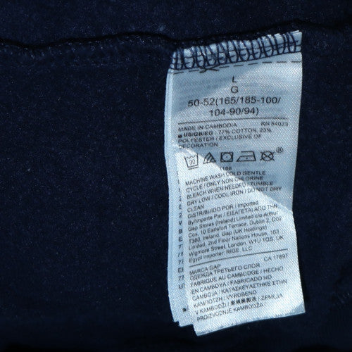 GAP Men Blue Pullover Hoodie L Fleece Logo Regular Fit - Image 5