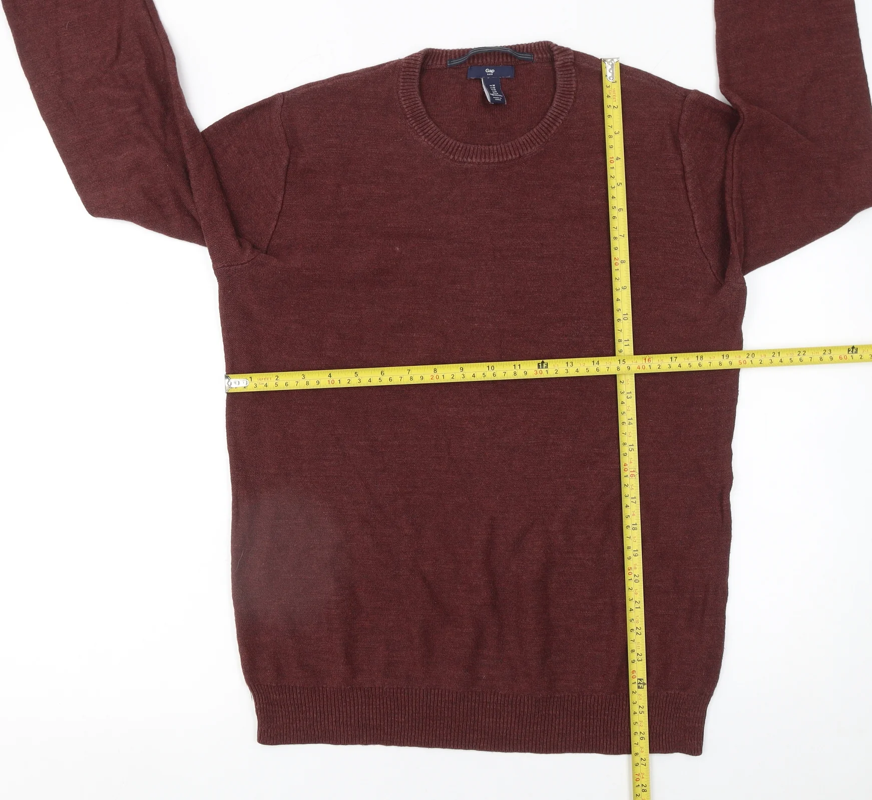 Gap Men Brown Cotton Crew Neck Pullover Jumper Size M - Image 2