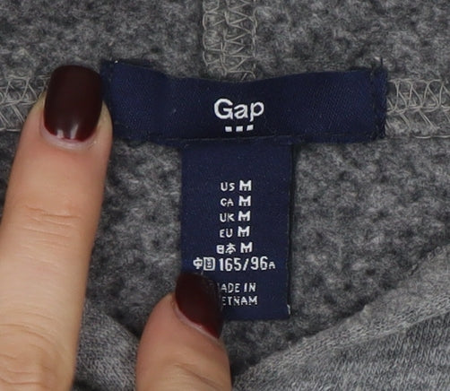 GAP Men Grey Pullover Hoodie Medium Logo Graphic Sweatshirt - Image 4