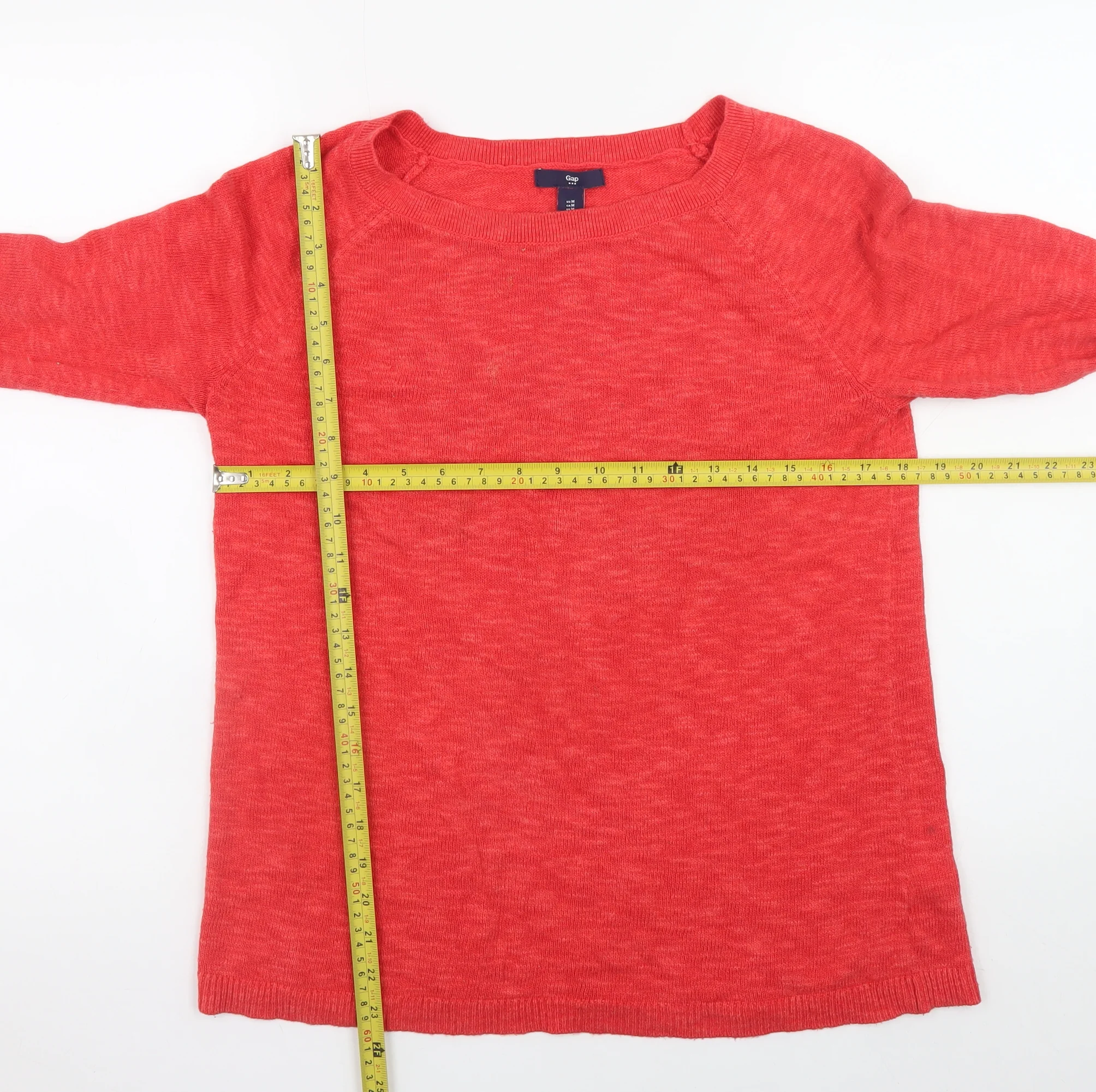 Gap Men Red Cotton Crew Neck Pullover Jumper Size M - Image 2