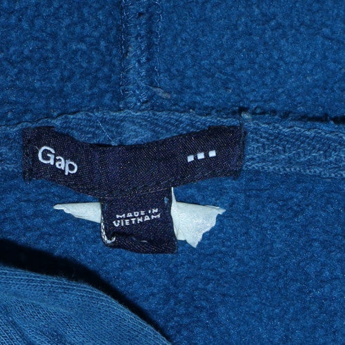 GAP Men’s Blue Pullover Hoodie L Classic Logo Fleece Sweatshirt - Image 5