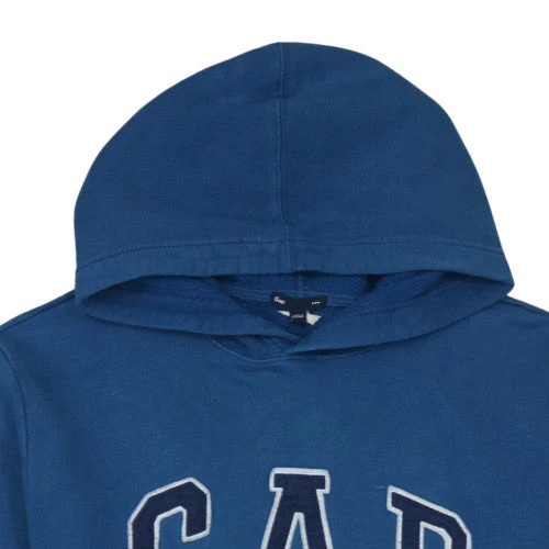 GAP Men’s Blue Pullover Hoodie L Classic Logo Fleece Sweatshirt - Image 7