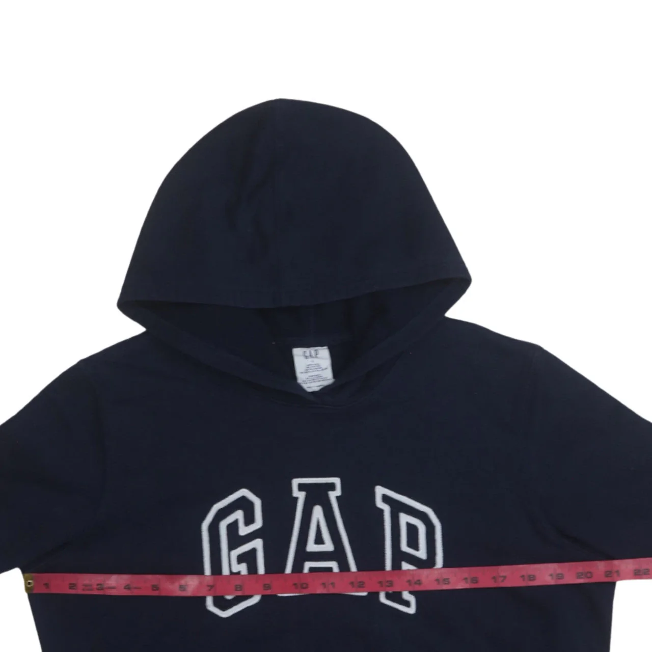 GAP Men’s Blue Pullover Hoodie L Logo Fleece Sweatshirt - Image 3