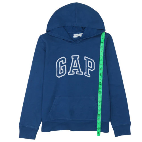 GAP Men’s Blue Pullover Hoodie M Regular Fit Logo Fleece Sweatshirt - Image 3