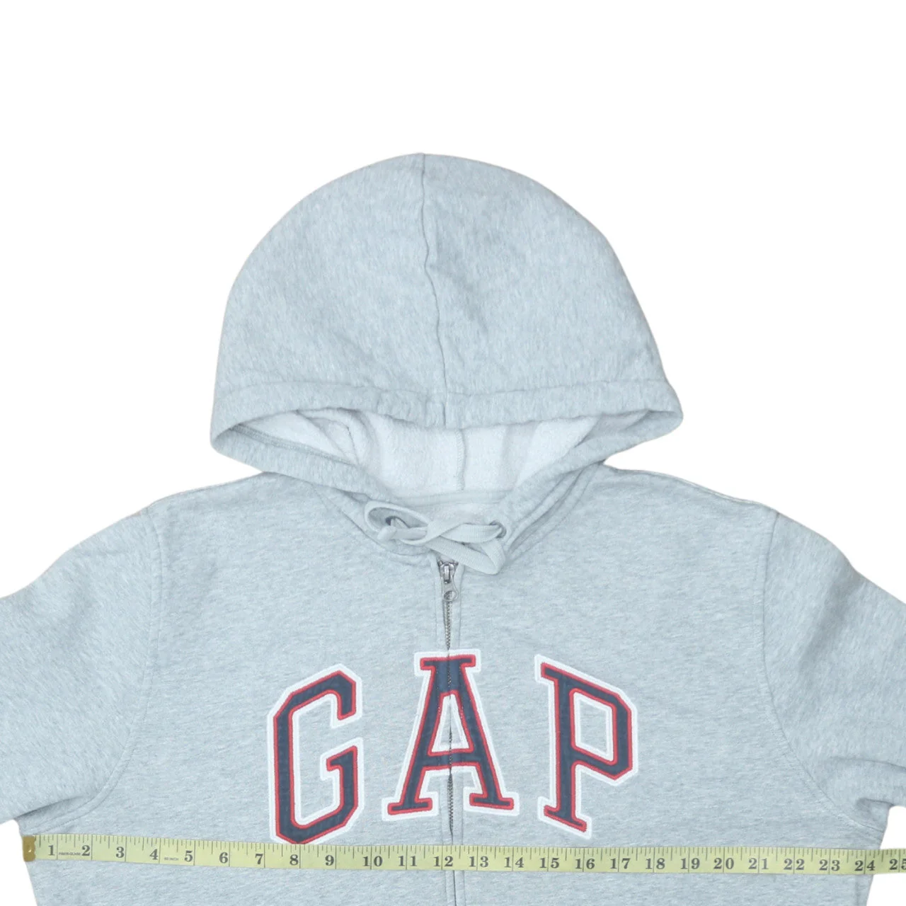 GAP Men’s Grey Full Zip Hoodie L Logo Fleece Sweatshirt - Image 3