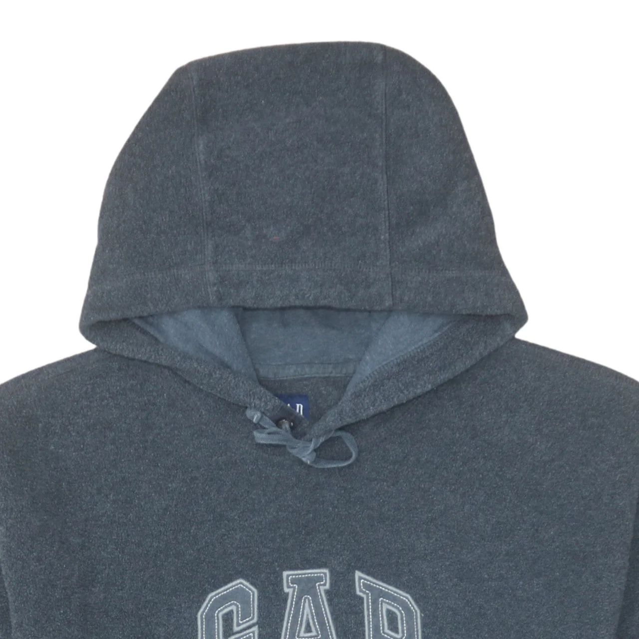 GAP Men’s Grey Pullover Hoodie L Logo Fleece Sweatshirt - Image 6