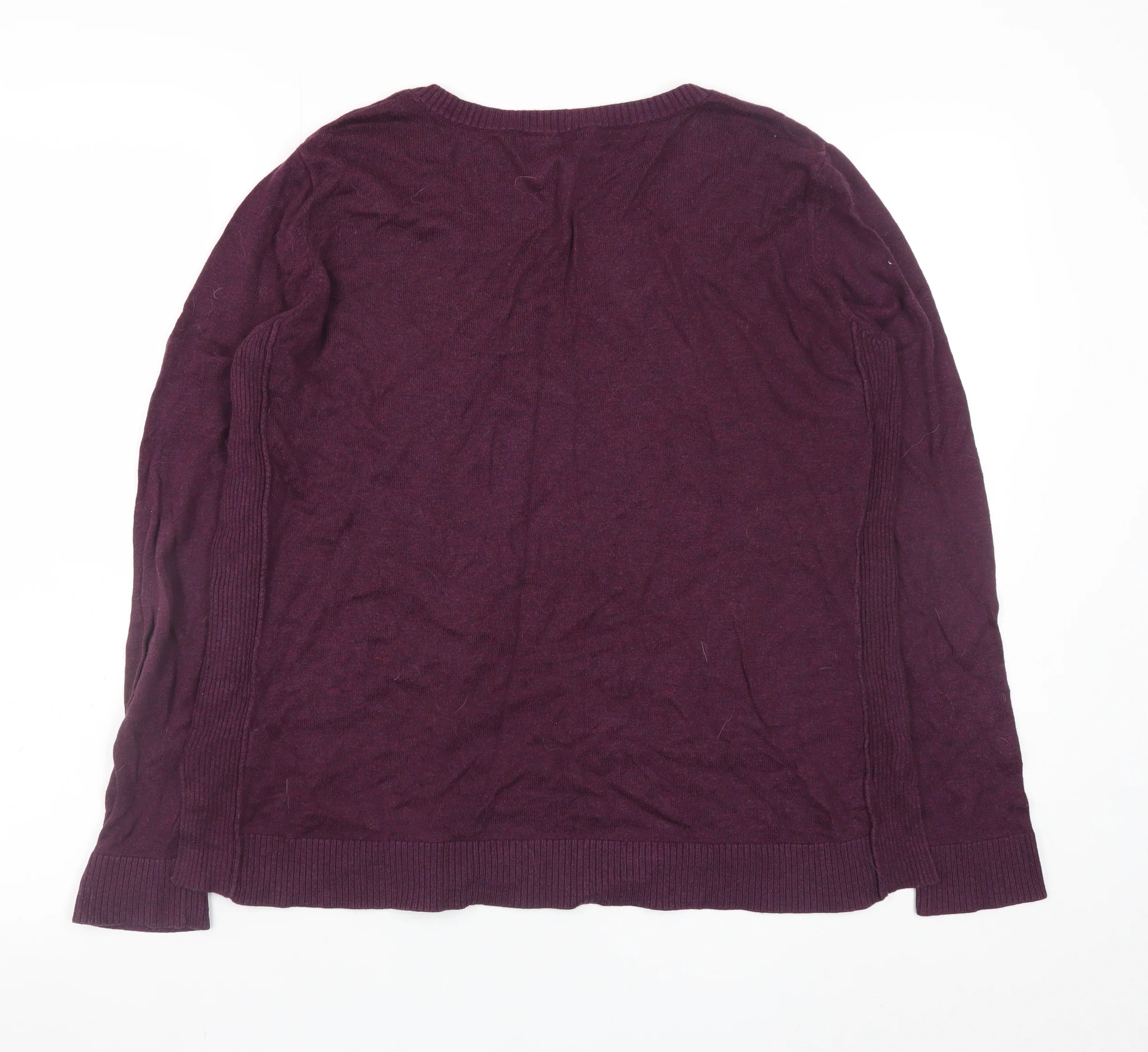 Gap Men’s Purple V-Neck Cotton Blend Jumper Size L - Image 3